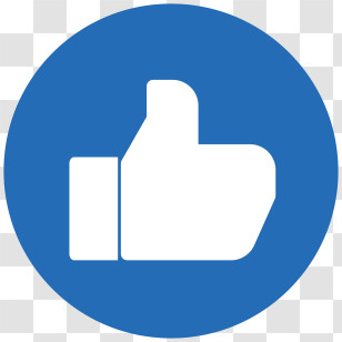 Thumbs Up - Blue Like Icon In Circular Design Transparent PNG