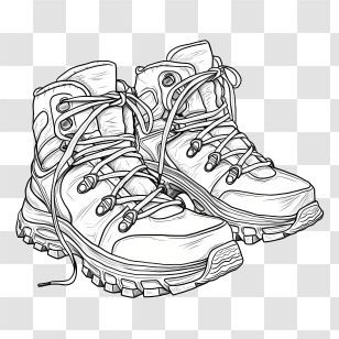 Sketch Sneakers - Hiking Boots For Outdoor Adventures Transparent PNG