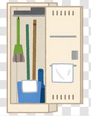 Clipart - Cleaning Supplies In A Closet Transparent PNG