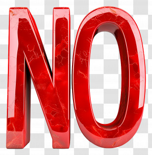 No Sign - Red Marble Text NO Design Transparent PNG