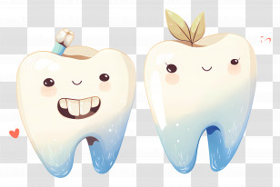 Cute Teeth - Cute Cartoon Teeth With Expressive Faces Transparent PNG