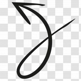 Doodle Arrow - Curved Arrow Symbol With Dynamic Motion Transparent PNG