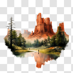 National Park Service Founders Day - Beautiful Red Rock Formation In Nature Transparent PNG