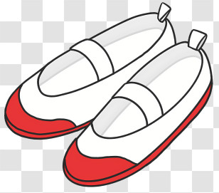 Icon - Cartoon Red And White Shoes Illustration Transparent PNG