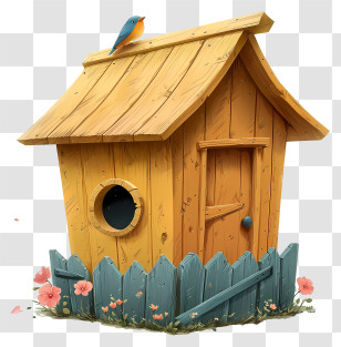 Pastel Birdhouse - Birdhouse With Fenced Area Transparent PNG