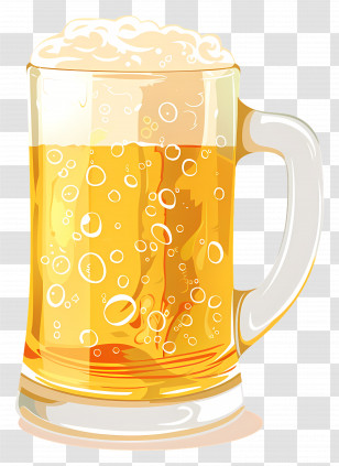 Beer - Frothy Beer Mug With Bubbles Transparent PNG