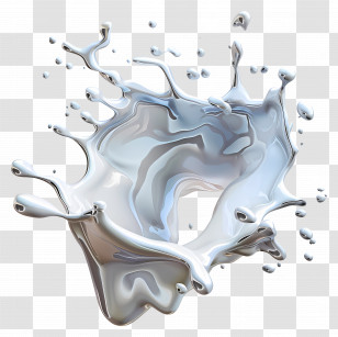 Splash Milk - White Liquid Splash With Dynamic Motion Transparent PNG