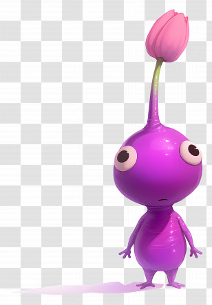 Purple Pikmin - Purple Creature Holding A Flower Transparent PNG