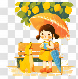Girl At Bus Stop - Girl And Dog In The Park Transparent PNG