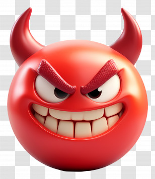 Emoji Devil - Red Devil Smile Cartoon Emoji Transparent PNG