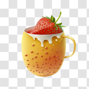 Micro Animation Strawberry Juice
 - Strawberry In Yellow Cup Transparent PNG