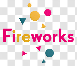Fireworks - Fireworks Colorful Celebration Text Transparent PNG