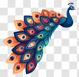 Peacock - Colorful Peacock With Vibrant Tail Feathers Transparent PNG