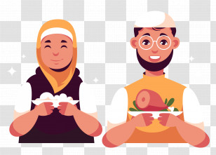 Eid Ul Adha - People Holding Delicious Food Transparent PNG