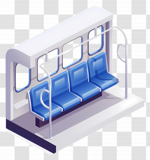 Subway Seat - Blue Seats In Public Transport Transparent PNG