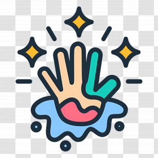 Paint Splash - Cartoon High Five Hands Transparent PNG