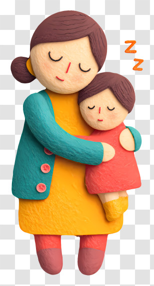 Mother Napping With Toddler - Mother And Child Sleeping Transparent PNG