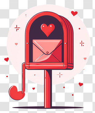 Valentine Mail Box - Mailbox With Heart-Shaped Accents Illustration Transparent PNG