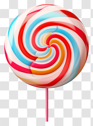 Lollipop - Colorful Swirl Lollipop Candy Transparent PNG