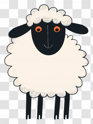 Sheep - Adorable Cartoon Sheep Illustration Transparent PNG