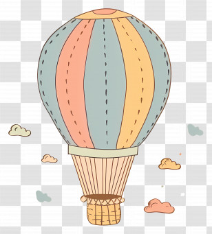 Hot Air Balloon - Colorful Hot Air Balloon Illustration Transparent PNG