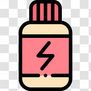 Energy Drink - Pink Energy Drink Bottle With Lightning Bolt Transparent PNG