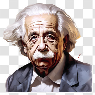 Flat Albert Einstein Portrait - Realistic Portrait Illustration Of A Man Transparent PNG