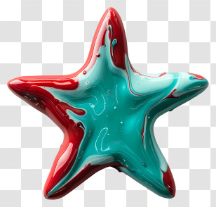 Star - Red And Teal Colorful Decorative Star Transparent PNG