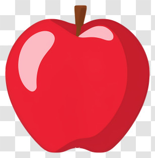 Apple - Illustration Of A Crisp Red Apple Transparent PNG