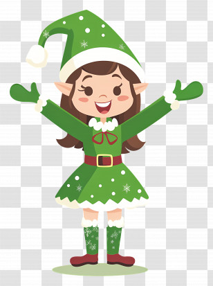 Christmas Elf - Cheerful Christmas Elf Transparent PNG