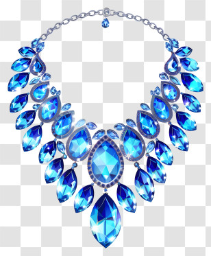 Blue Necklace - Elegant Blue Gem Necklace Transparent PNG