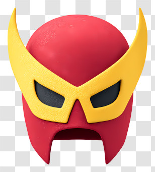 Wrestling Mask - Red And Yellow Superhero Mask Transparent PNG