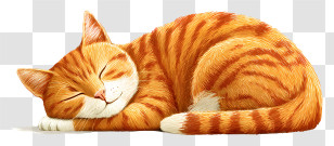 Sleeping Cat - Sleeping Cat Illustration Transparent PNG