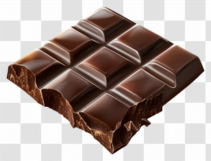 Piece Of Chocolate - Dark Chocolate Bar Transparent PNG