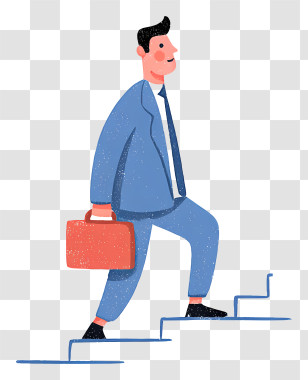 Businessman Walking Up - Businessman Climbing Stairs Illustration Transparent PNG