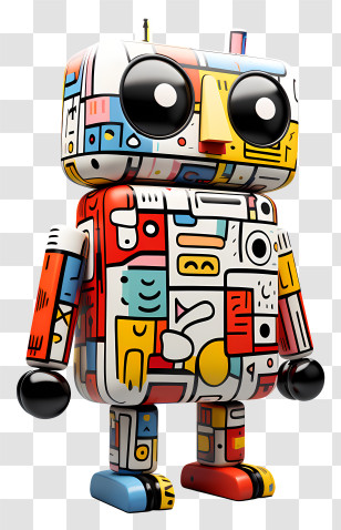 Cartoon Toy - Colorful Abstract Robot Design Transparent PNG
