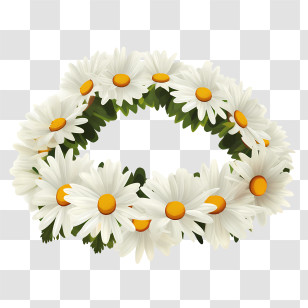 Daisy Flower - White Daisy Flower Wreath Transparent PNG