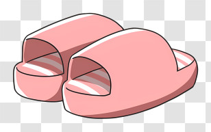 Icon - Pair Of Pink Comfy Slippers Transparent PNG