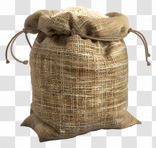 Sack Of Rice - Rustic Burlap Sack Filled With Rice Transparent PNG