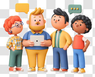 Developer Team Discussing - Group Of Cartoon People In Conversation Transparent PNG