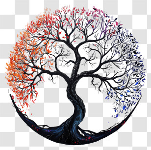 Tree Of Life - Artistic Tree Of Life Representing Seasons And Balance Transparent PNG