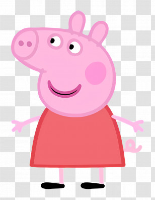 Peppa Pig - Pink Cartoon Pig In Dress Transparent PNG