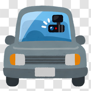 Cartoon Car - Gray Car With Dashboard Camera Transparent PNG