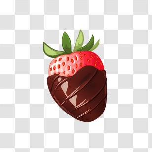 Chocolate Strawberry - Chocolate Dipped Strawberry Sweet Treat Transparent PNG