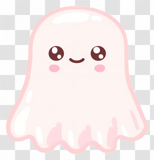 Cartoon Ghost - Cute Ghost Illustration With Smiling Face Transparent PNG