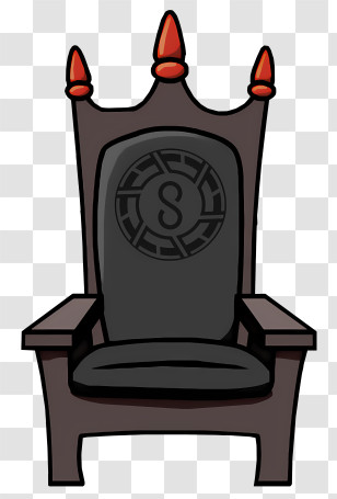 Sofa - Elegant Ornate Black Throne With Red Spikes Transparent PNG