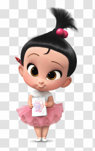 The Boss Baby - Cute Cartoon Girl With Drawing Transparent PNG