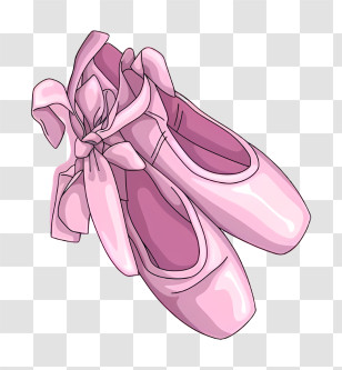 Ballet Shoes - Illustrated Pink Ballet Shoes Transparent PNG