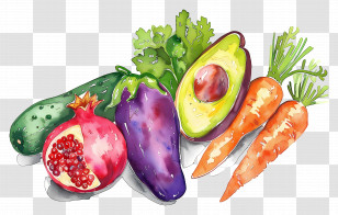 Vegetables And Fruits - Assorted Vegetables And Fruits Illustration Transparent PNG