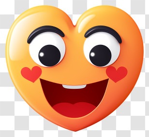 Emoji With Heart Eyes - Smiling Heart Emoji With Bright Eyes Transparent PNG